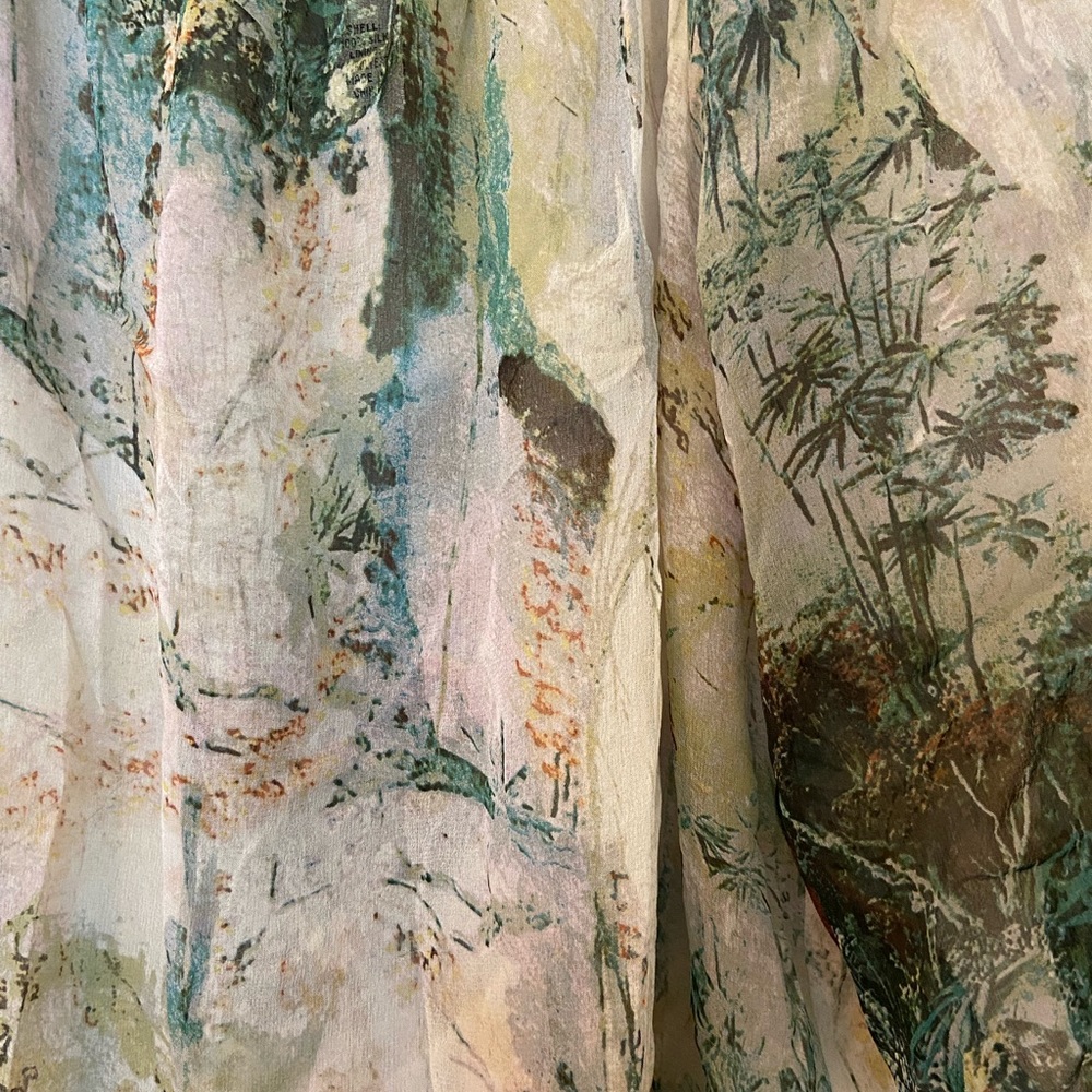 Dvf Silk Shell Blouse Scoop Neck 3/4 Sleeve Patte… - image 4